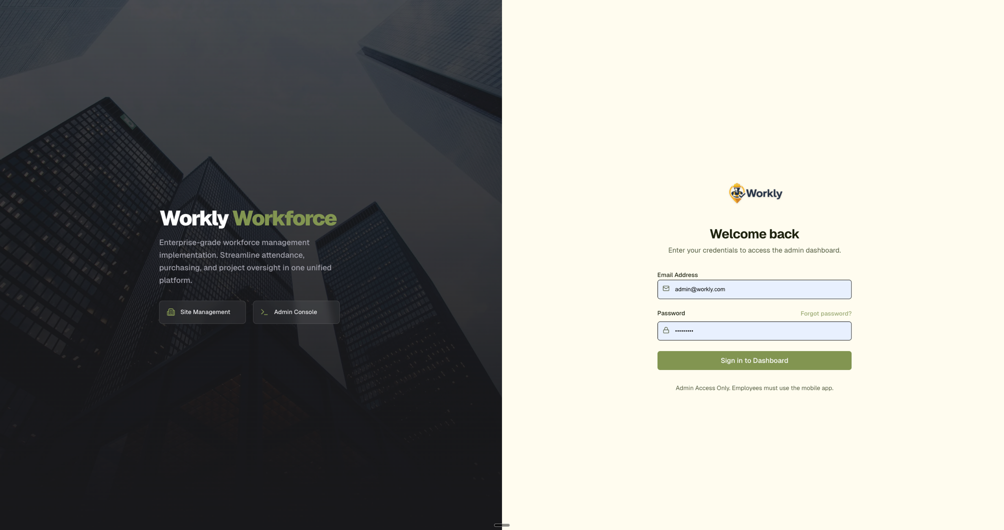 Landing Page & Login